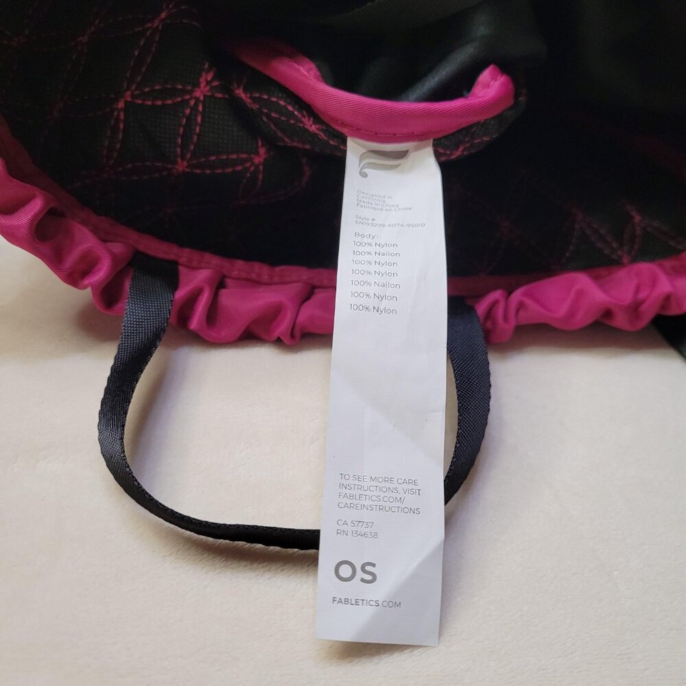 Fabletics - Raspberry, Quilted, Drawstring Backpa… - image 8